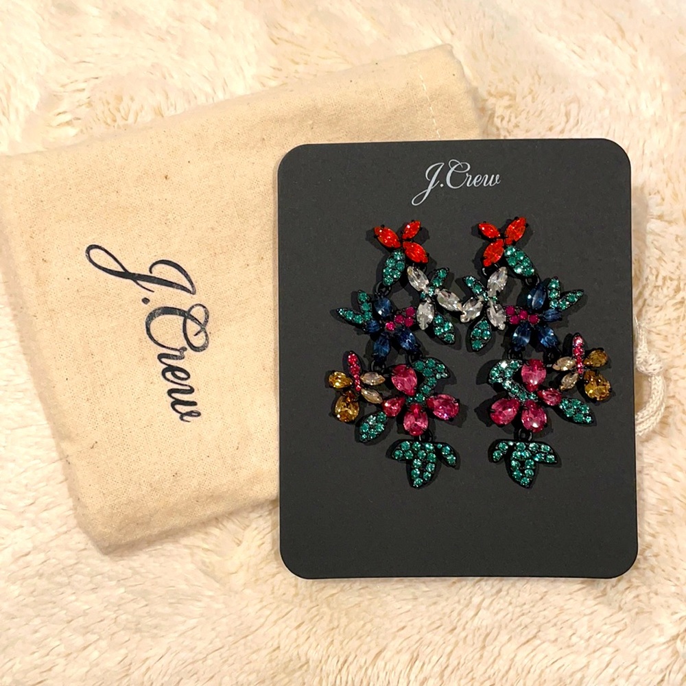 NWT J Crew Glittering garden statement earrings